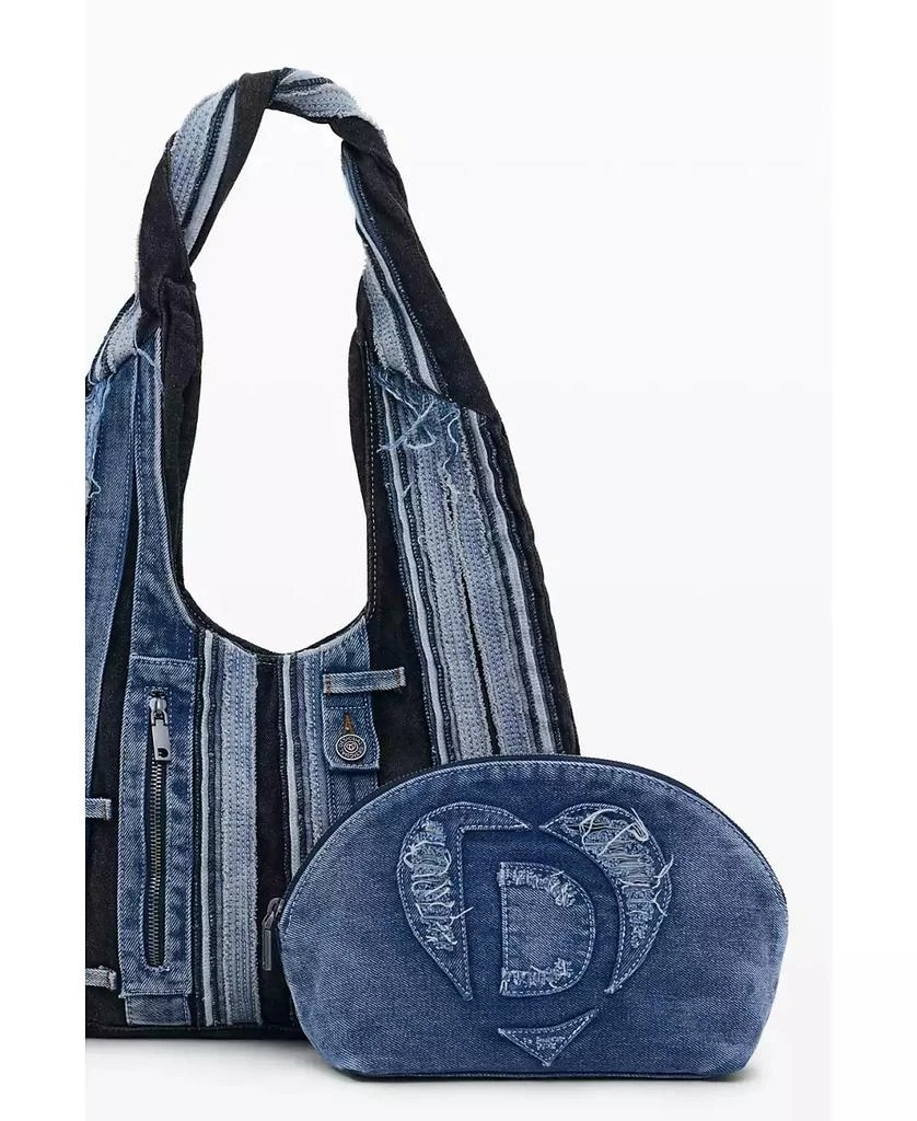 Desigual Women's Medium oval denim patch bag 5