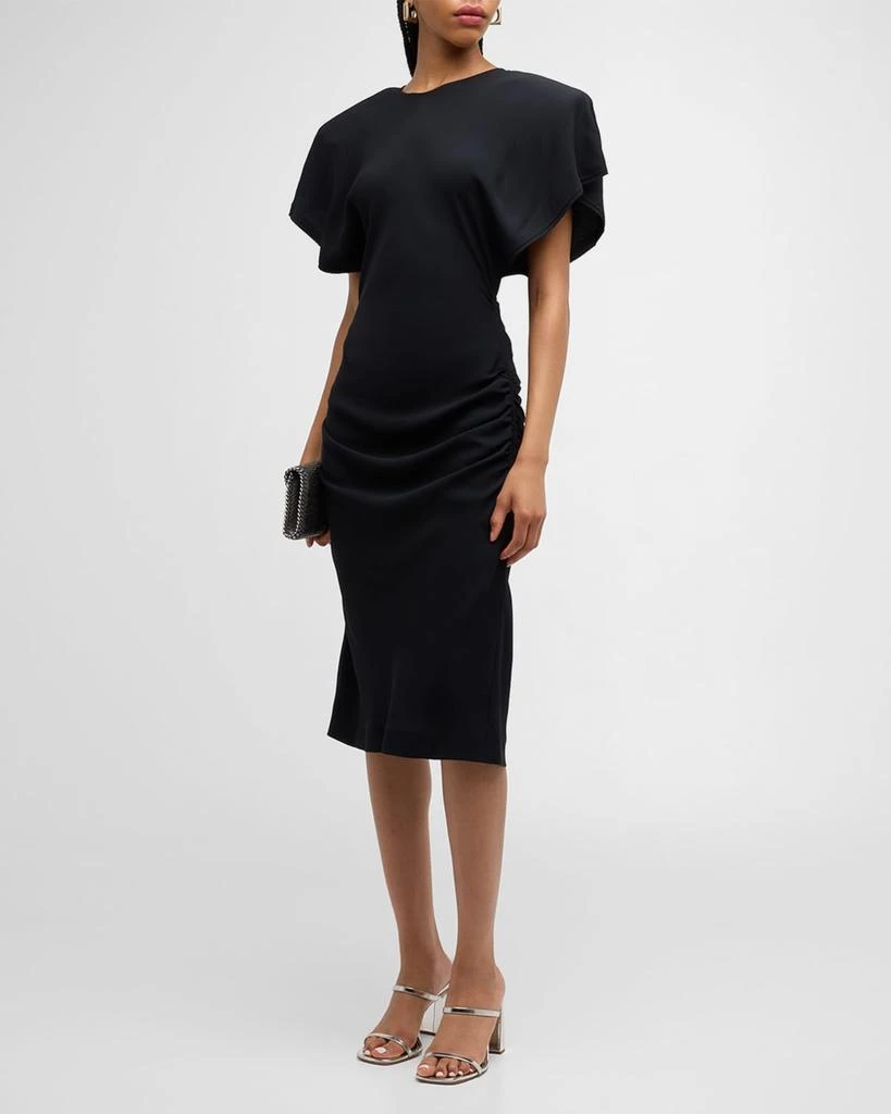 Stella McCartney Draped Strong-Shoulder Midi Dress 3