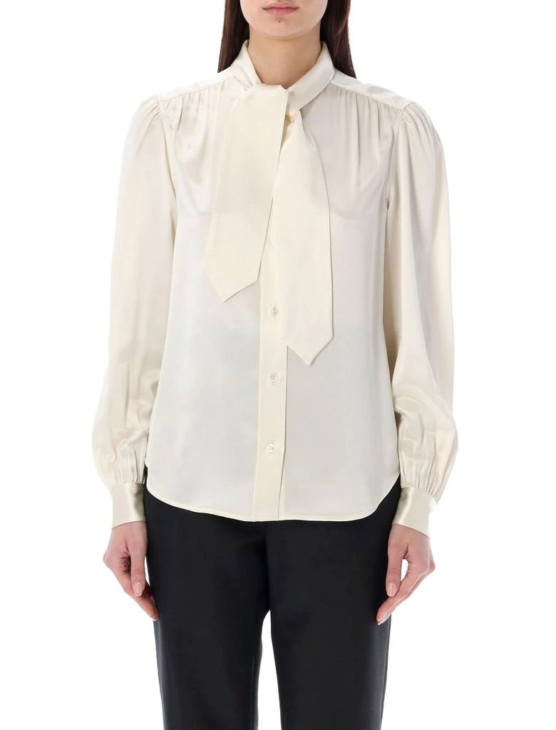 Yves Saint Laurent Saint Laurent Lavallière-Neck Long-Sleeved Blouse 1