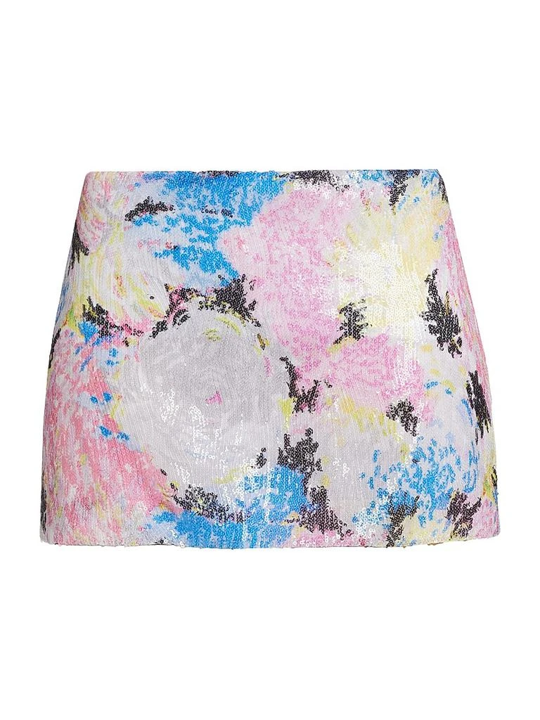 ROSETTA GETTY Sequin Floral Miniskirt 1