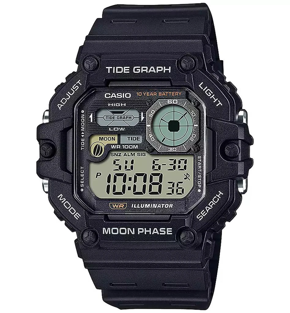 Casio Men's Digital Black Resin Strap Watch 42mm, WS1700H-1AV