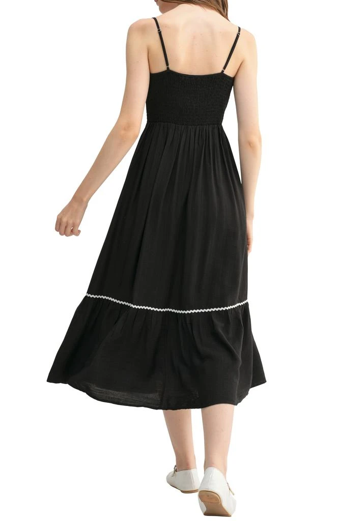 Lush Contrast Ric Rac Midi Dress 2