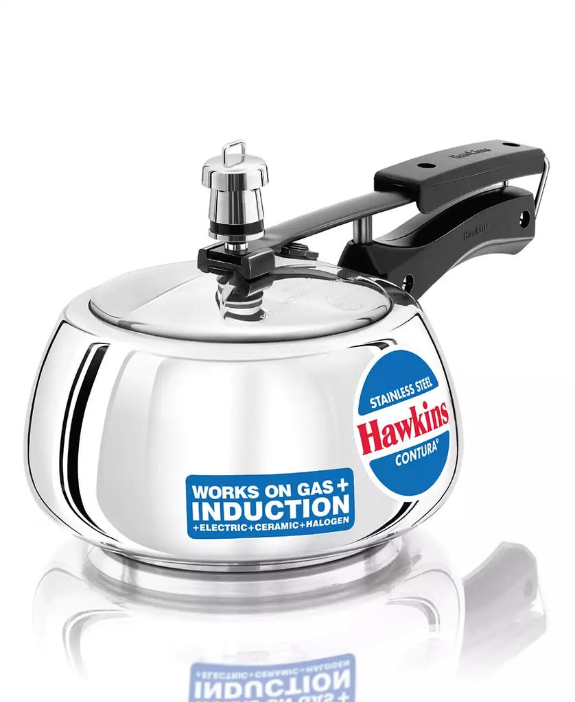 Hawkins 2 Liter Stainless Steel Contura Induction Compatible Pressure Cooker