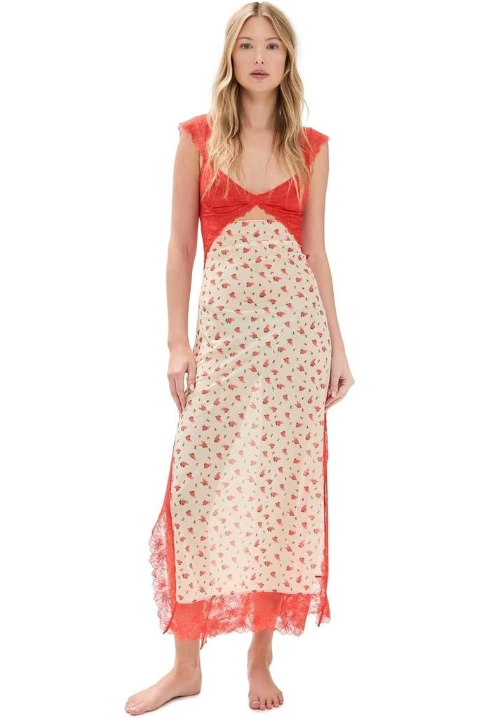 Free People Women's Suddenly Fine Maxi Slip Dress Tea Combo 1