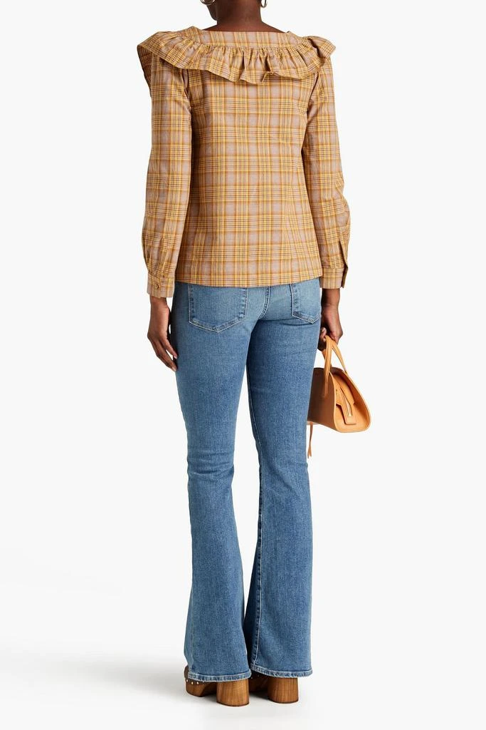 ALEXACHUNG Phyllis ruffled gingham cotton top 3