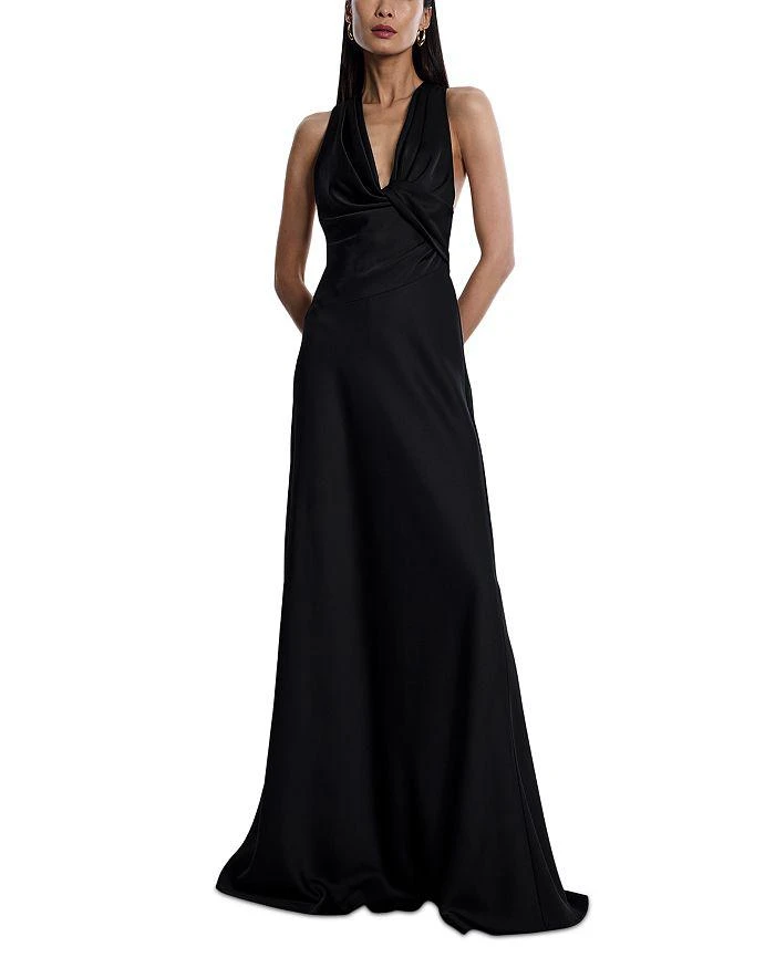 BCBG BCBG Cowl Neck Halter Gown 1
