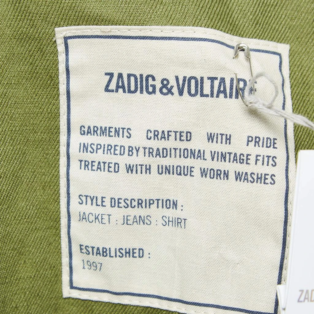 ZADIG & VOLTAIRE Zadig & Voltaire Military Green Camouflage Cotton Blend Button Front Jacket S 4