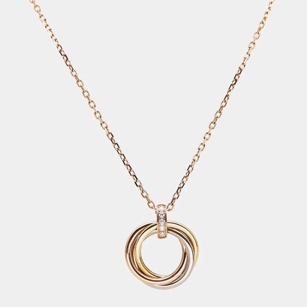 Cartier Cartier Trinity Diamond 18K Three Tone Gold Pendant Necklace 1