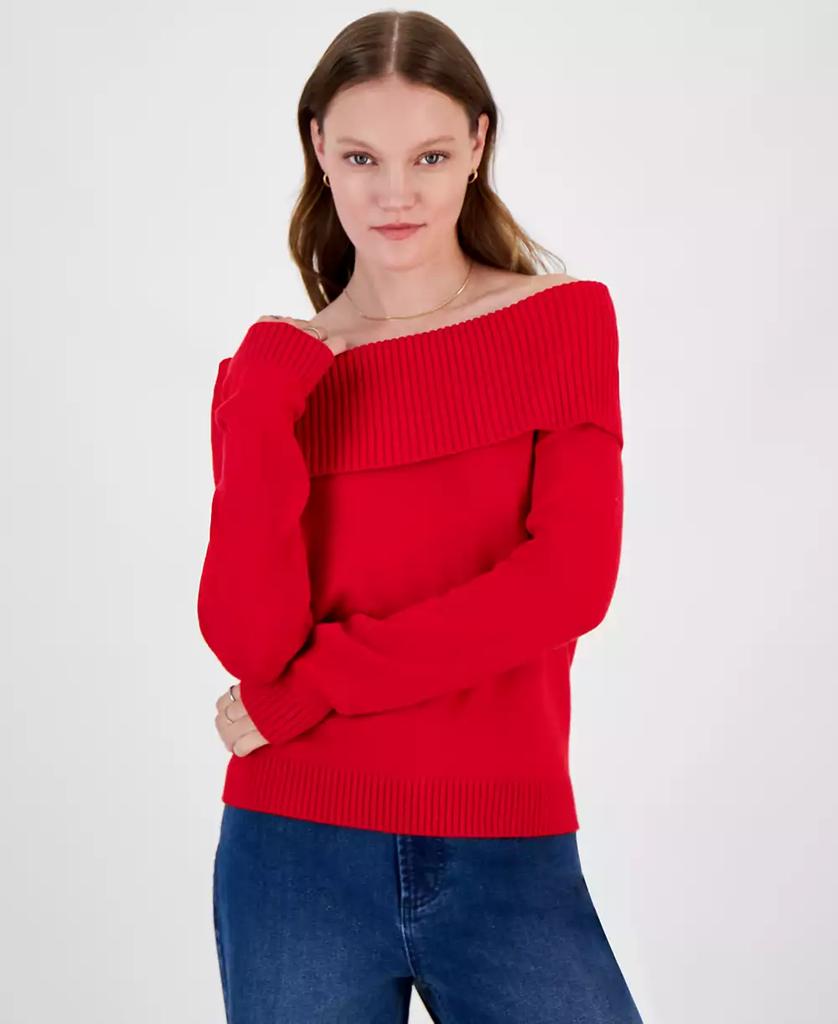 Hippie Rose Juniors' Off-The-Shoulder Sweater
