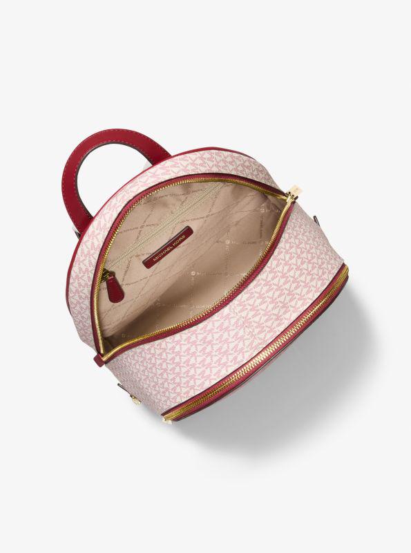 Michael Kors Rhea Medium Metallic Signature Logo Backpack