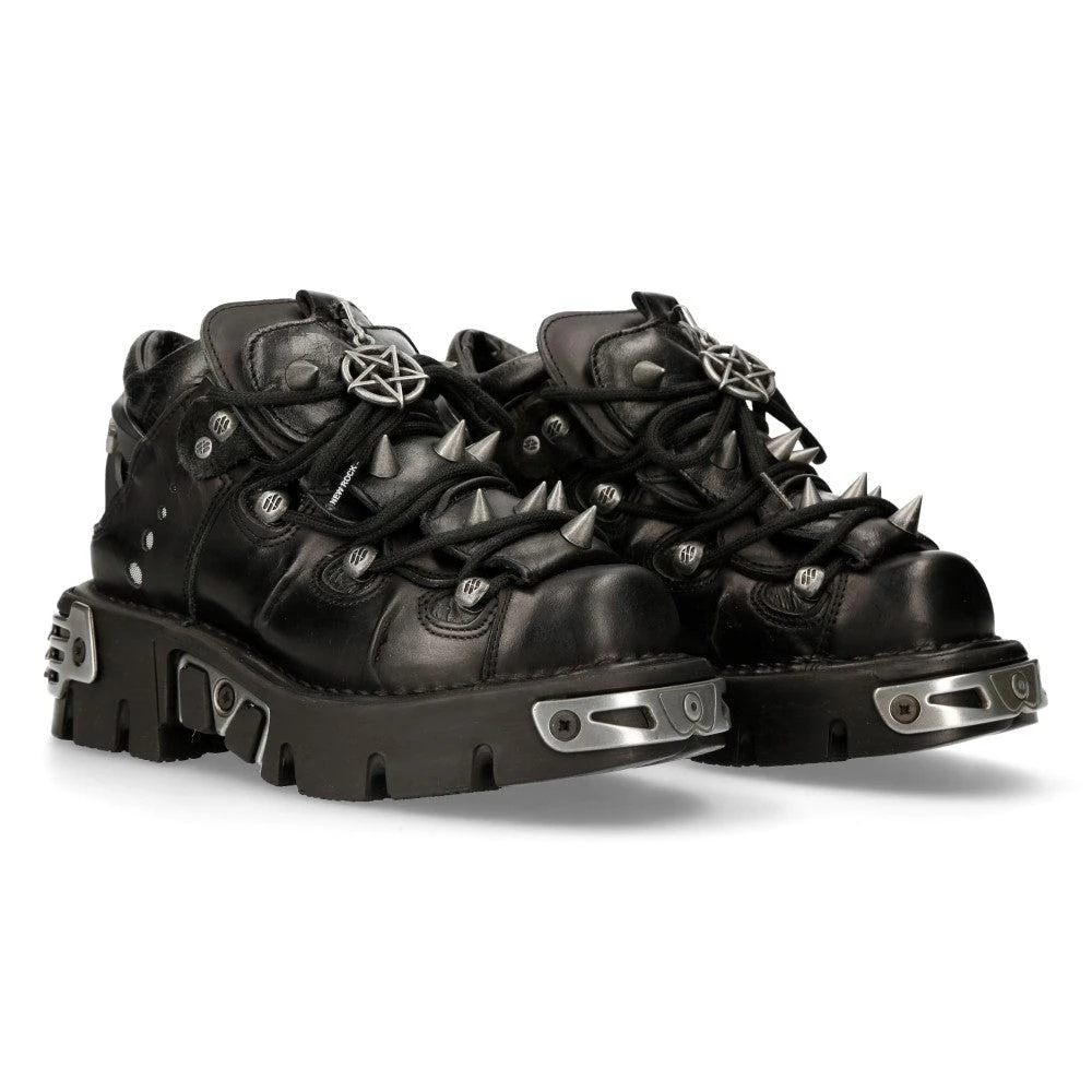 NewRock 110-S1 Bootie Metal Spikes Goth Punk Laced 1