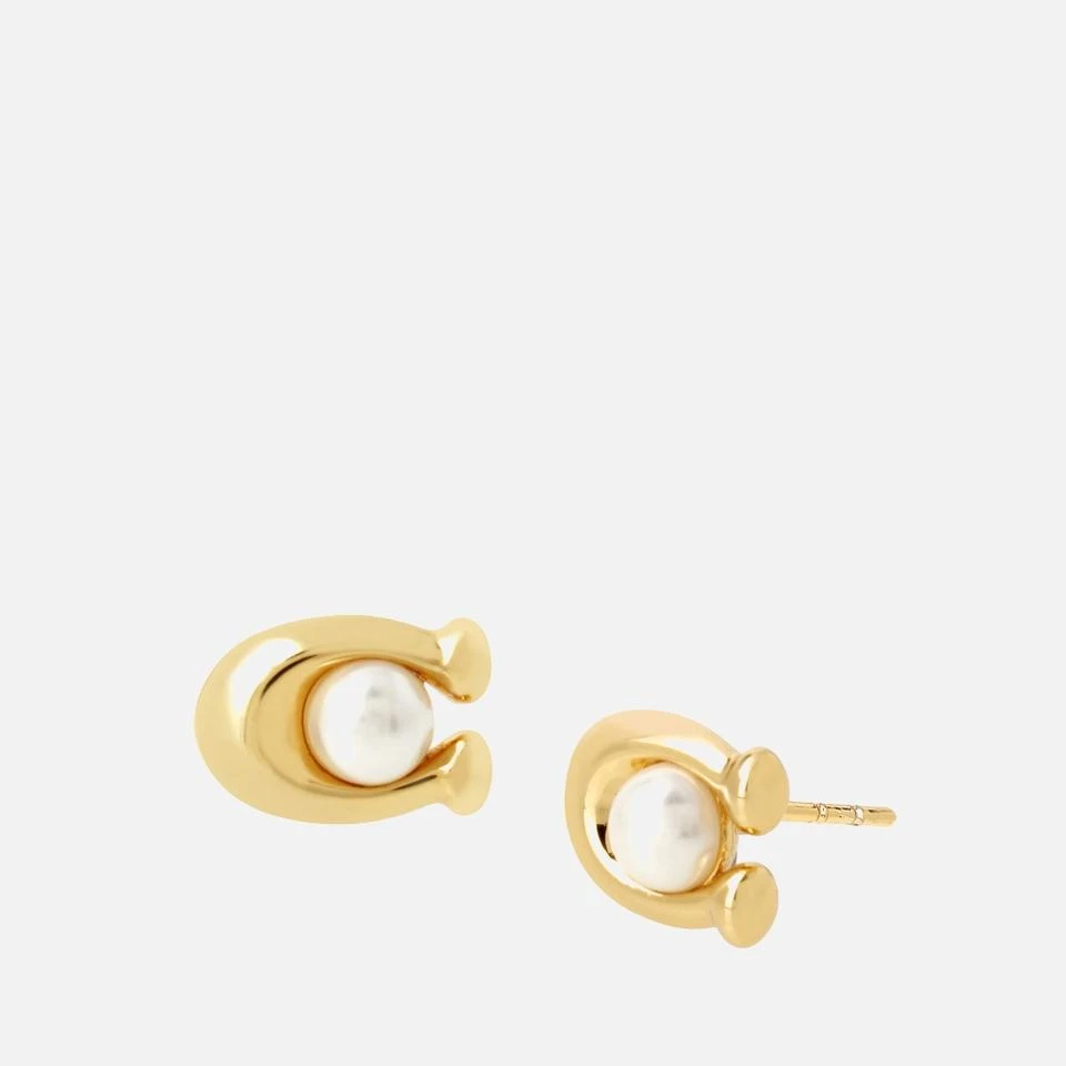 Coach Coach Earrings 
Necklace C Gold-Tone Faux Pearl Set 3
