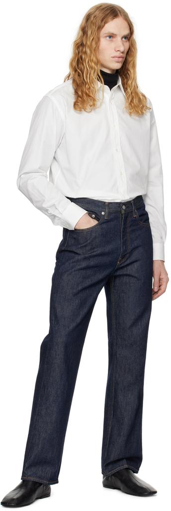 トップス AURALEE HIGH COUNT FINX OX SHIRT Auralee High Count Finx Ox Shirt in Dark Blue Curated at