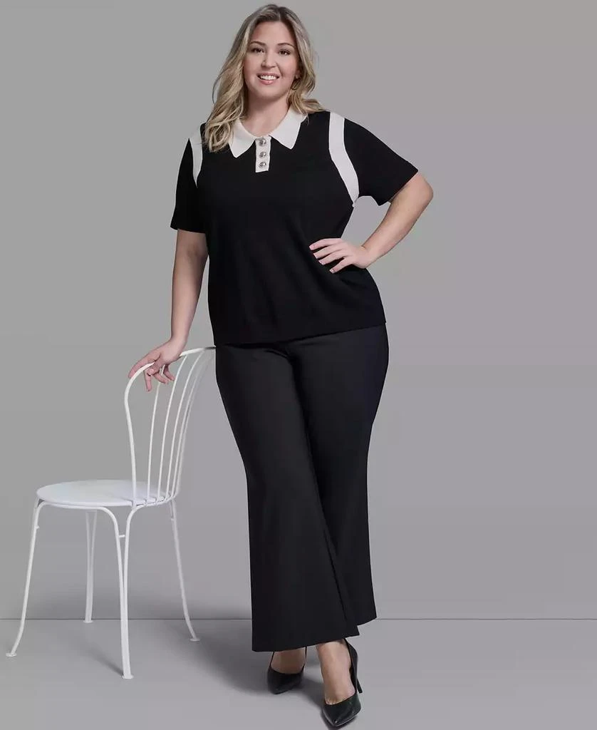 Karl Lagerfeld Paris Plus Size Ponte Wide Leg Pants 6