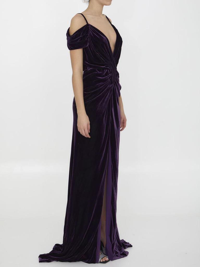 Costarellos Violet Velvet Dress