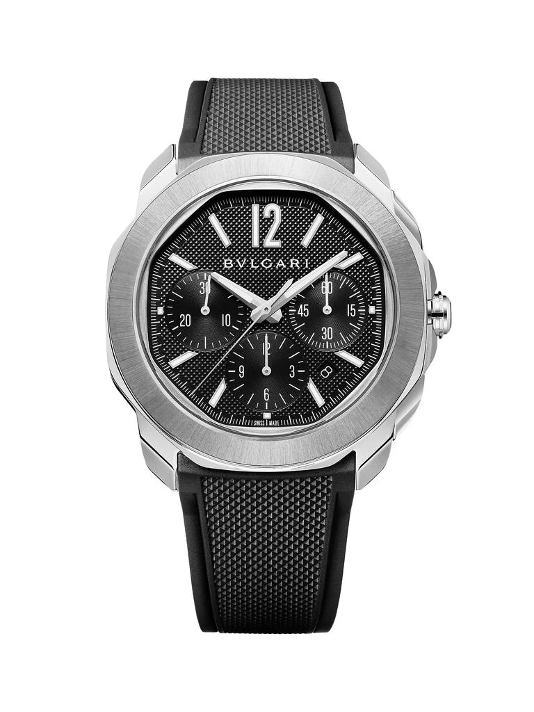 BVLGARI Octo Roma Stainless Steel Chronograph Bracelet Watch 3