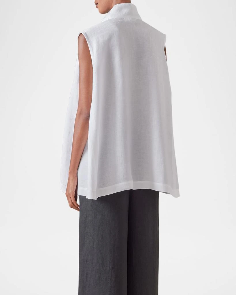 Eskandar Sleeveless Caucasus Shirt With Notch Collar (Long Length) 3