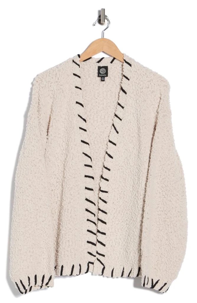 Bobeau Whipstitched Open Front Cardigan 3