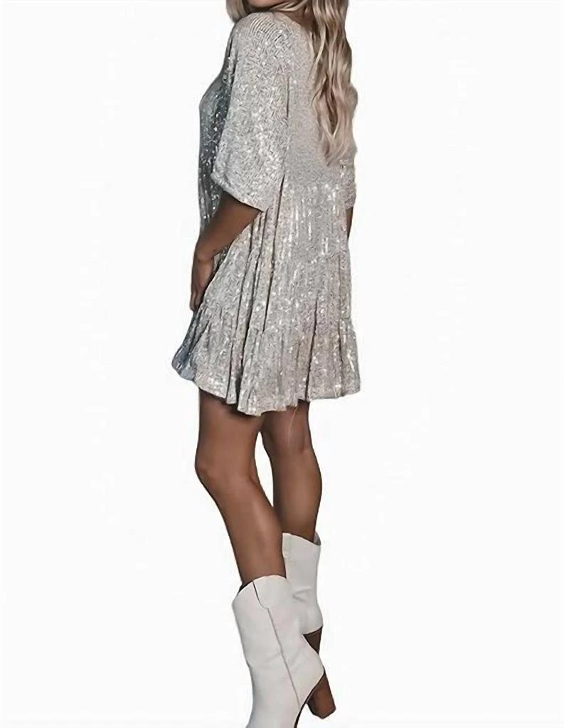 WISTERIA LANE Wisteria Lane - Sequin Tiered Babydoll Dress 3