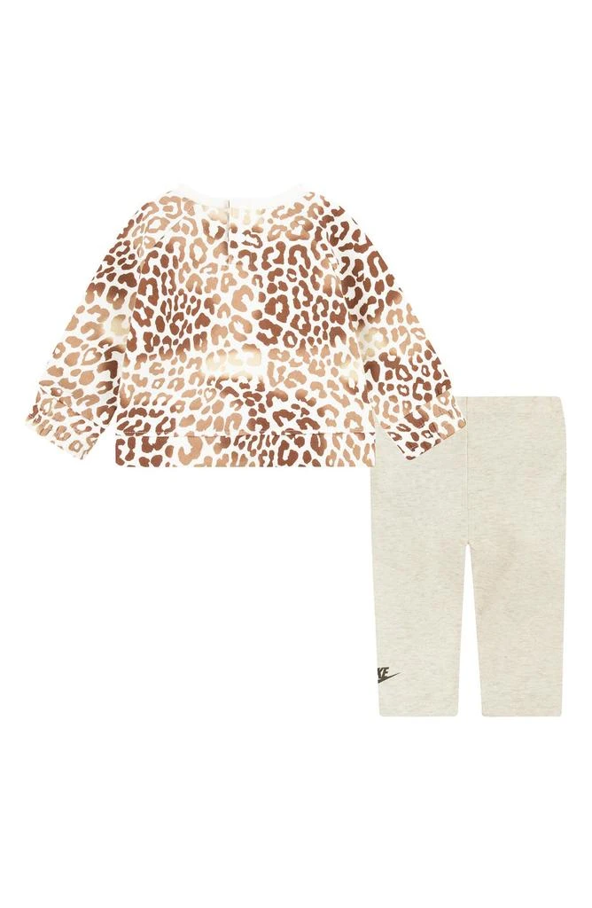 NIKE Leopard Print Fleece Sweatshirt & Leggings Set 2