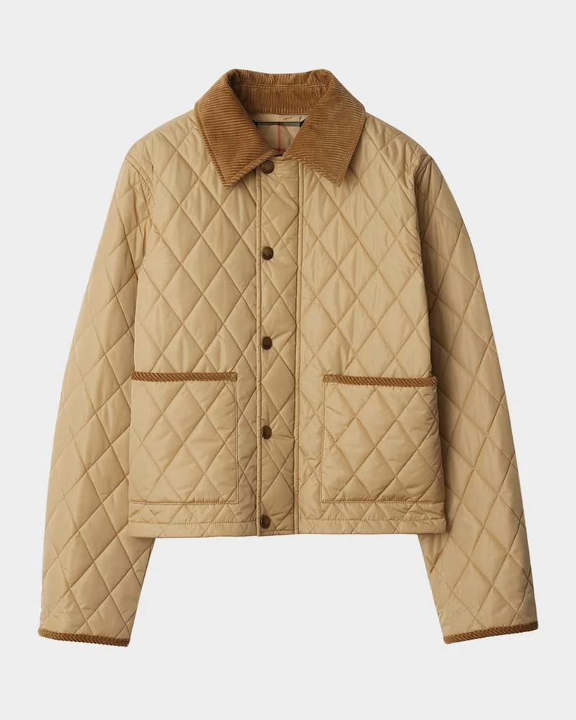 Burberry Corduroy-Collar Quilted Jacket 1