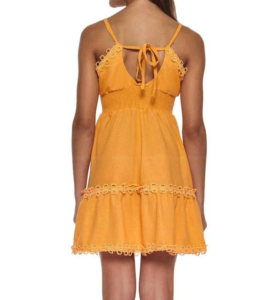 Girls Orange Eyelet Dress XS