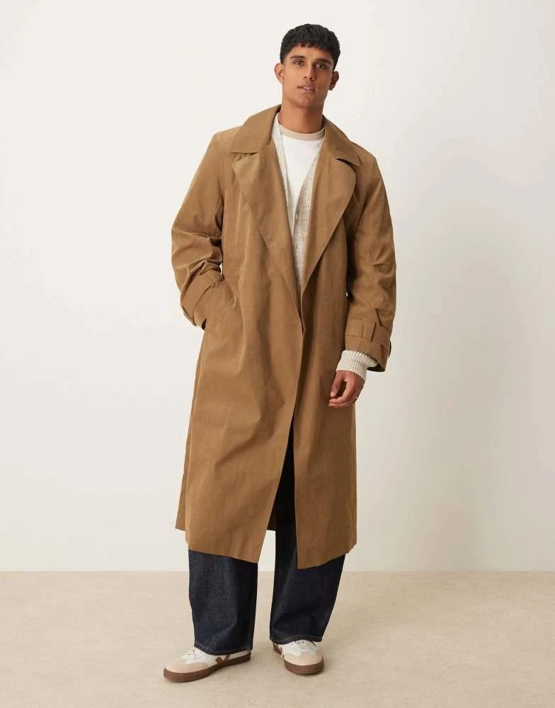 ASOS ASOS DESIGN trench coat with belt in camel 1
