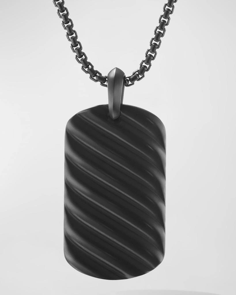 David Yurman Men's Sculpted Cable Tag Pendant in Black Titanium, 42mm 1
