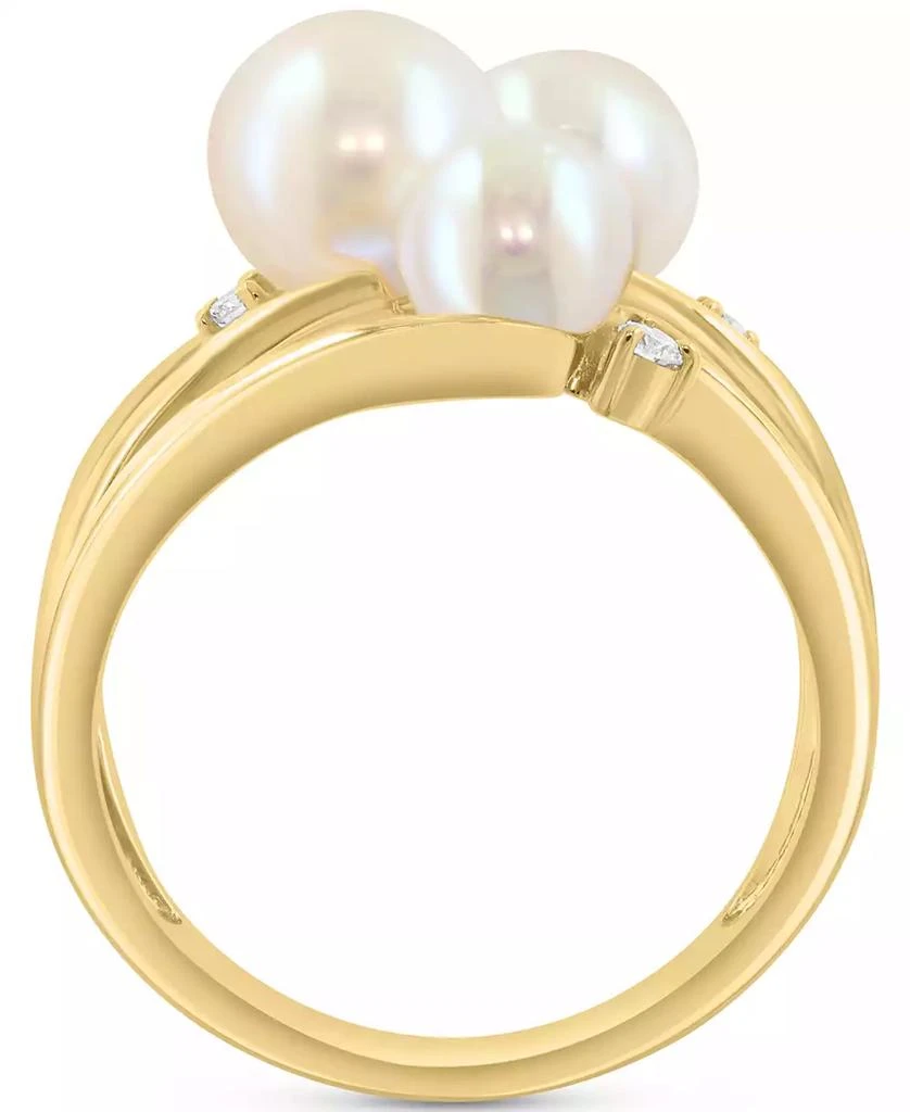 Effy EFFY® Cultured Freshwater Pearl (5-1/2 - 7mm) & Diamond (1/8 ct. t.w.) Statement Ring in 14k Yellow Gold 4