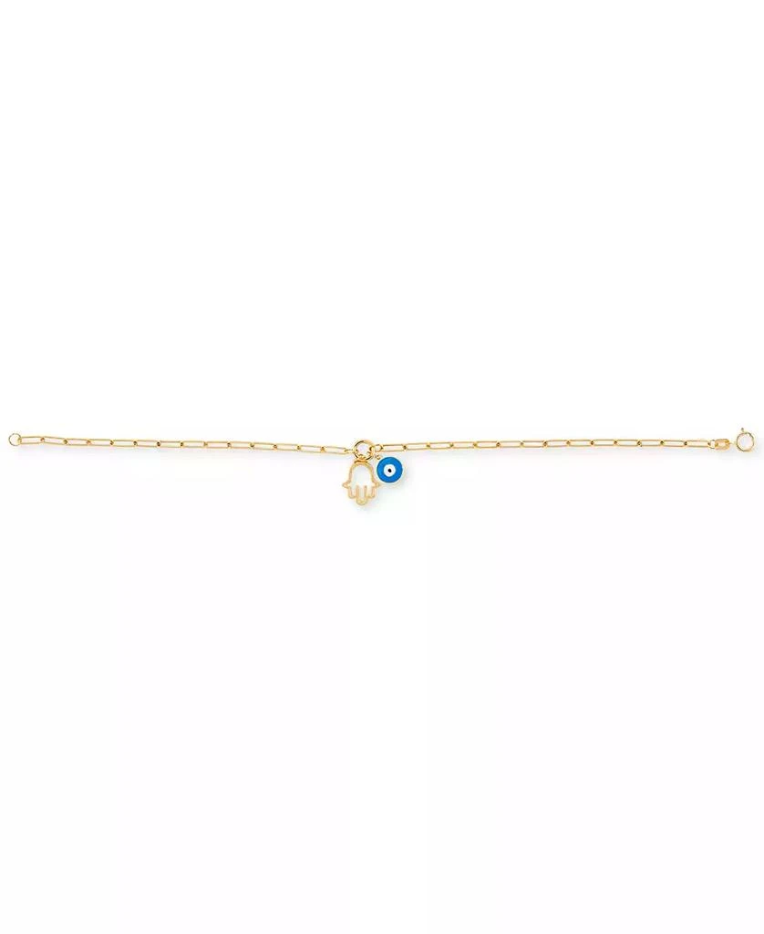 Macy's Hamsa Hand & Glass Evil Eye Charm Bracelet in 10k Gold 3