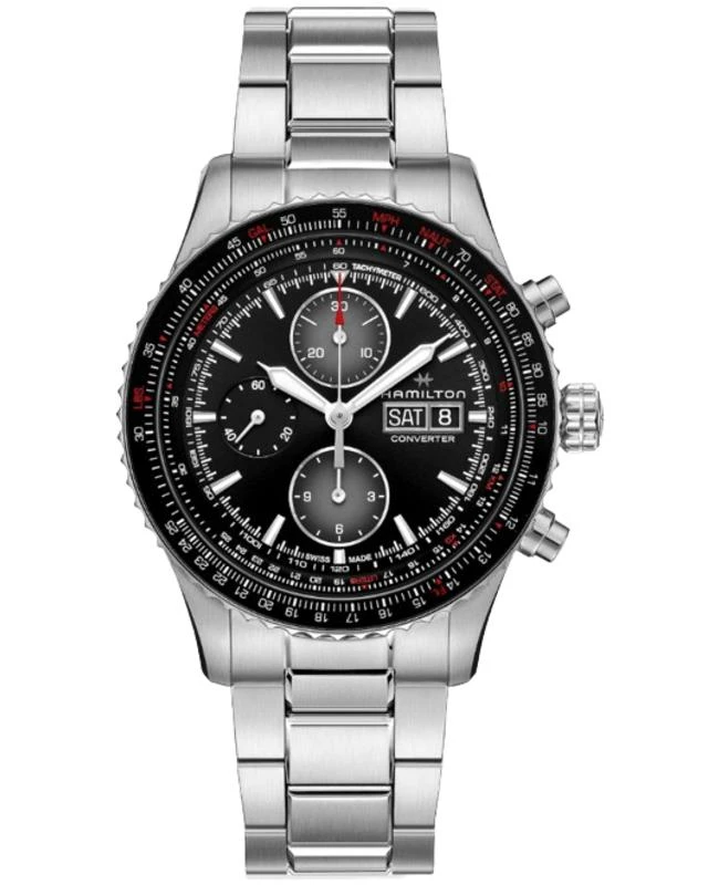 Hamilton Hamilton Khaki Aviation Converter Auto Chrono Black Dial Stainless Steel Men's Watch H76726130 1