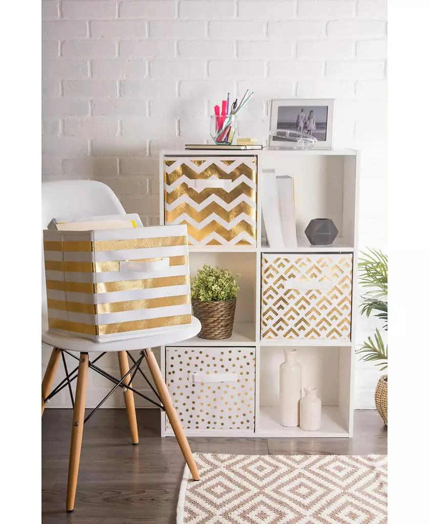 Design Imports Non-woven Polyester Cube Chevron Square Set of 2 12