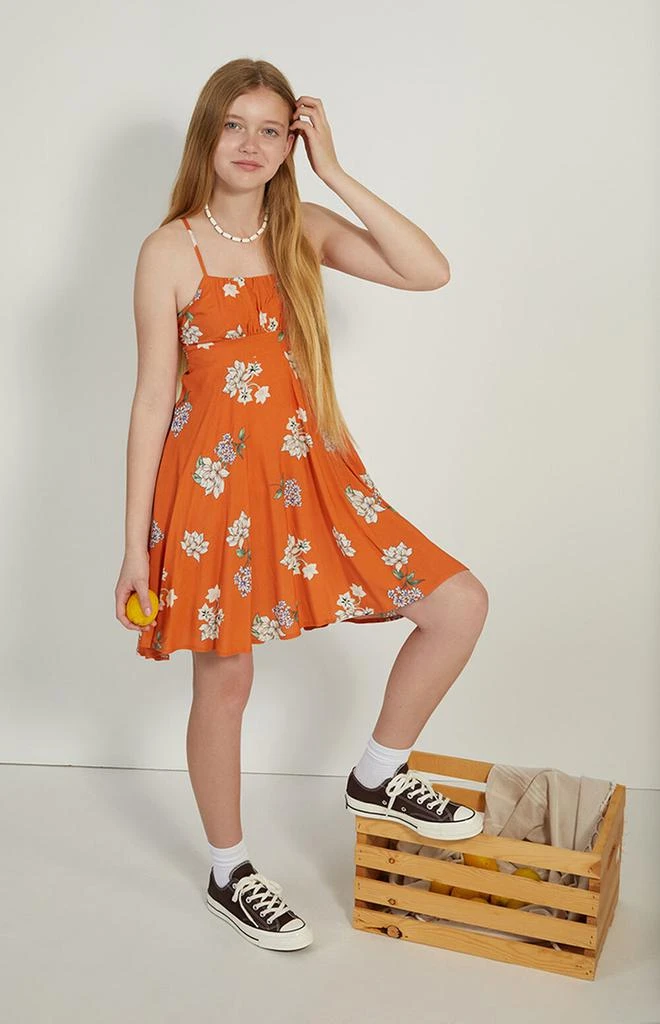 PacSun Kids Orange Strappy Tank Mini Dress 4