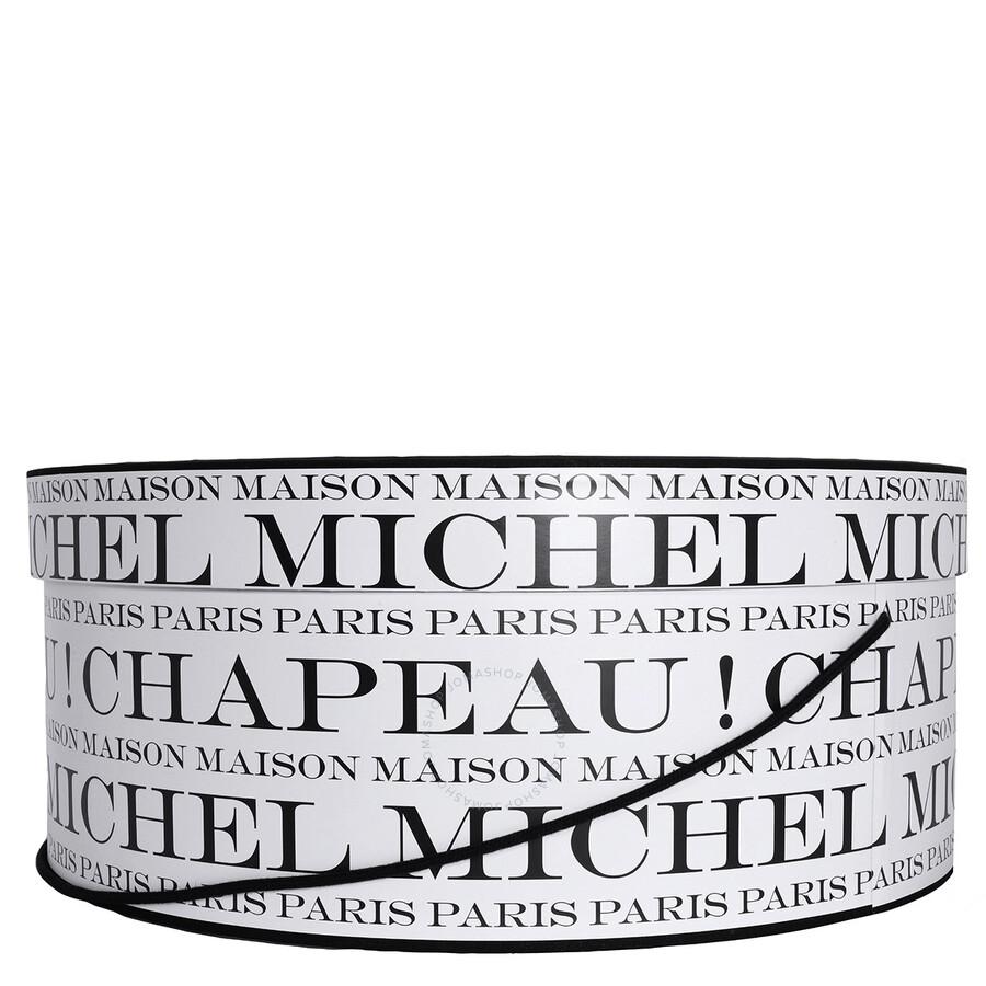 MAISON MICHEL White Recyclable Black Short Hat Box