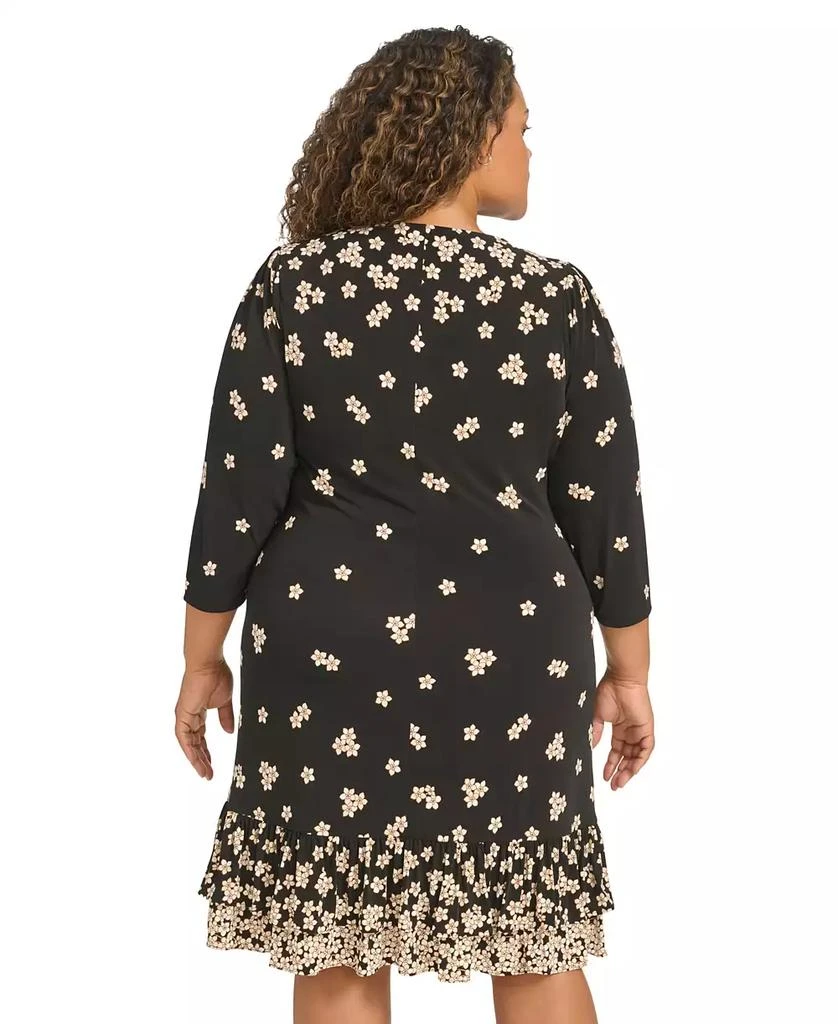 Tommy Hilfiger Plus Size 3/4-Sleeve Flounce-Hem Shift Dress 2