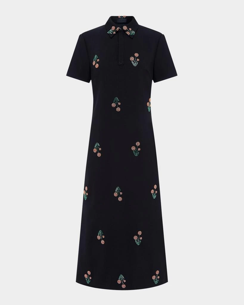 LEO LIN Nadine Wildflower Embellished Midi Shirtdress 1