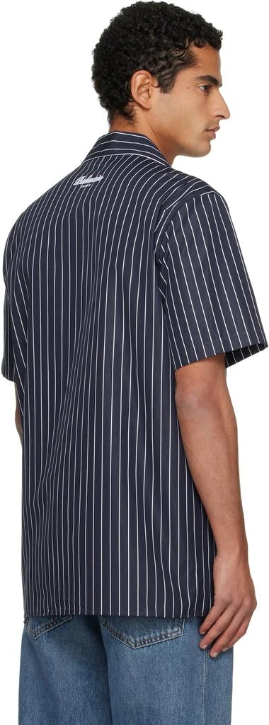 Balmain Navy Striped Poplin Pyjama Shirt 3