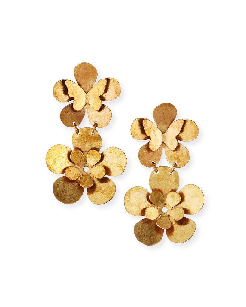We Dream in Colour Butterfly Garden 2 Earrings, Gold