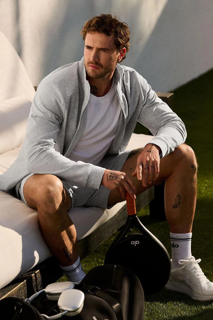 Alo Conquer Max Mock Neck Full Zip - Athletic Heather Grey 6