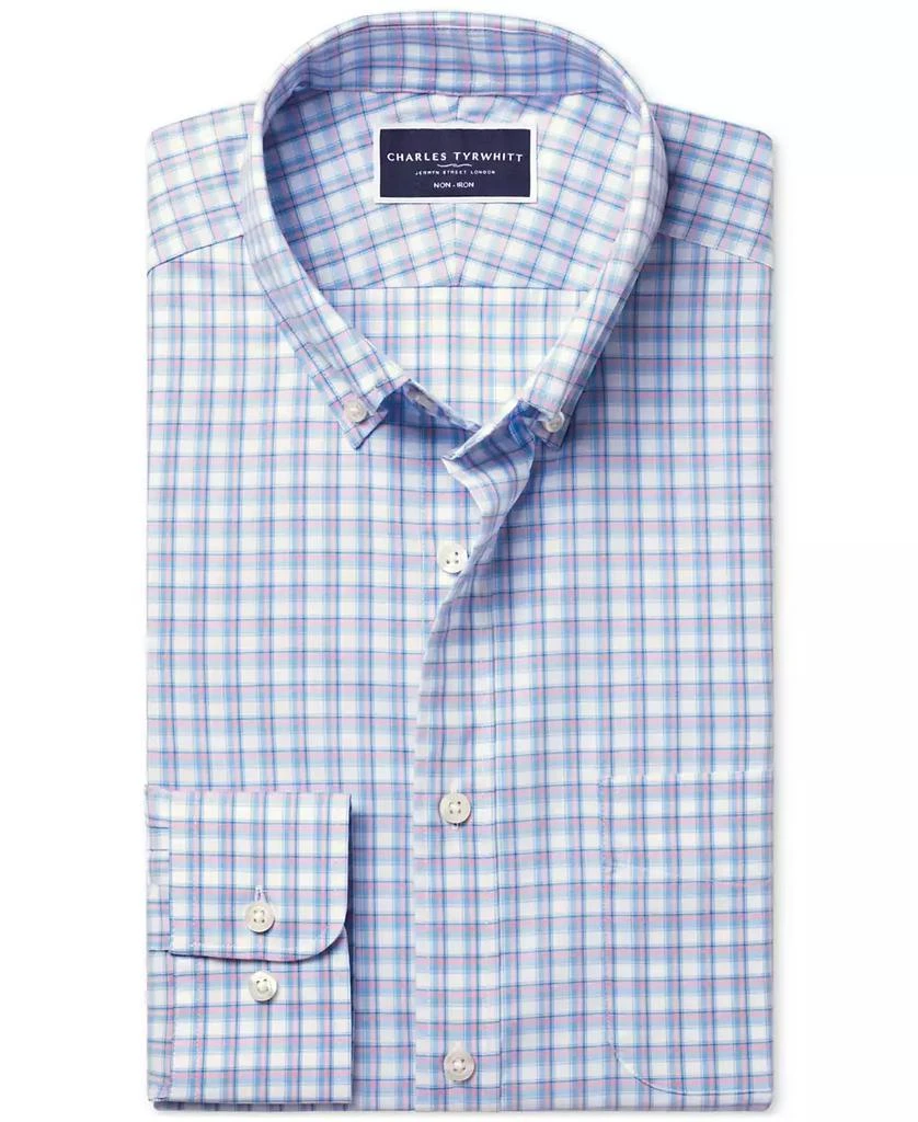 Charles Tyrwhitt Men's Slim Fit Long Sleeve Check Button-Down Shirt 7