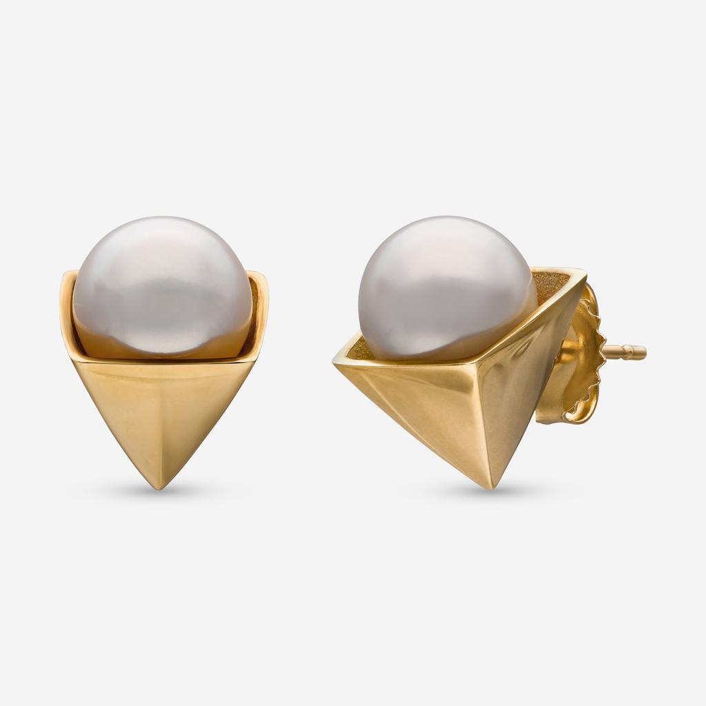 Assael Assael 18K Yellow Gold Japanese Akoya Cultured Pearl Stud Earrings EG-PY1.A