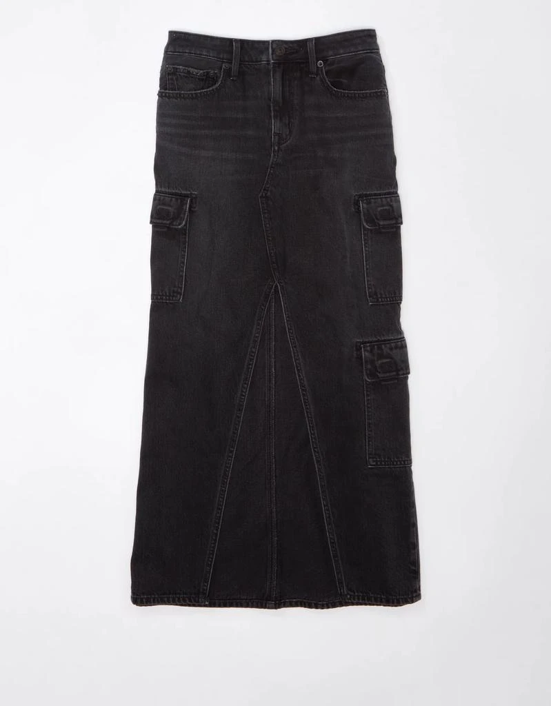 AE AE Low-Rise Denim Cargo Maxi Skirt 3
