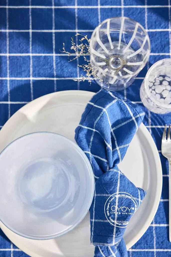 OYOY Living Design Lot De 2 Serviettes De Table Bleu En Coton Organique H45X45Cm - Bleu 3