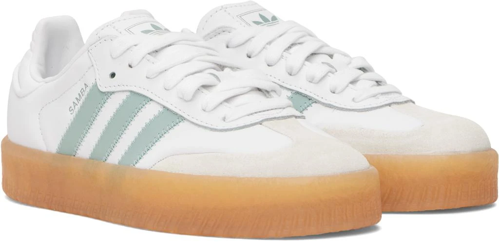 Adidas White & Blue Sambae Sneakers 4