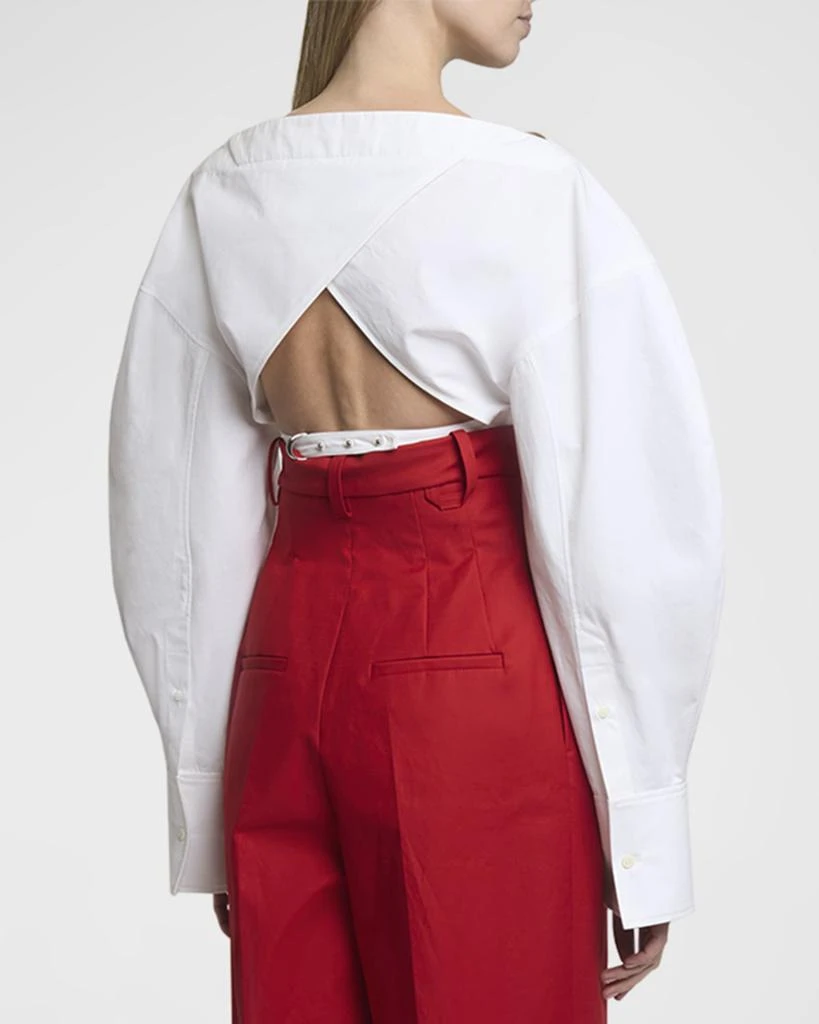 Jacquemus Casaco Long-Sleeve Cutout Crop Top 3