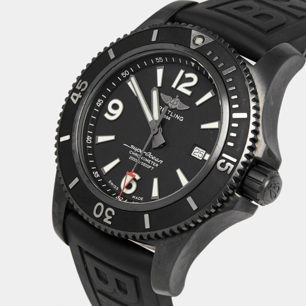 BREITLING Breitling Black PVD Coated Stainless Steel Rubber Superocen II M17368B71B1S1 Men's Wristwatch 46 mm