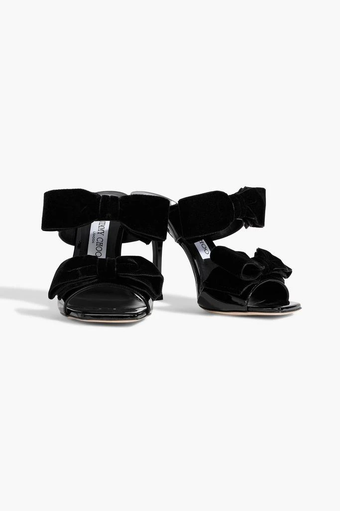 Jimmy Choo Flaca Sandal 100 bow-detailed patent-leather mules 2
