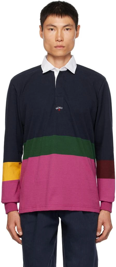 Noah Navy & Pink Striped Polo 1