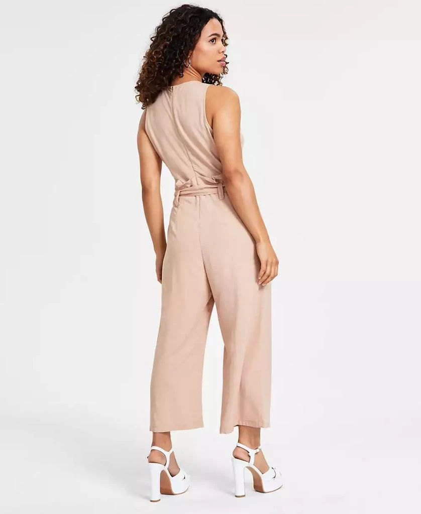 Bar III Petite Sleeveless Belted Crewneck Jumpsuit, Created for Macy's 2