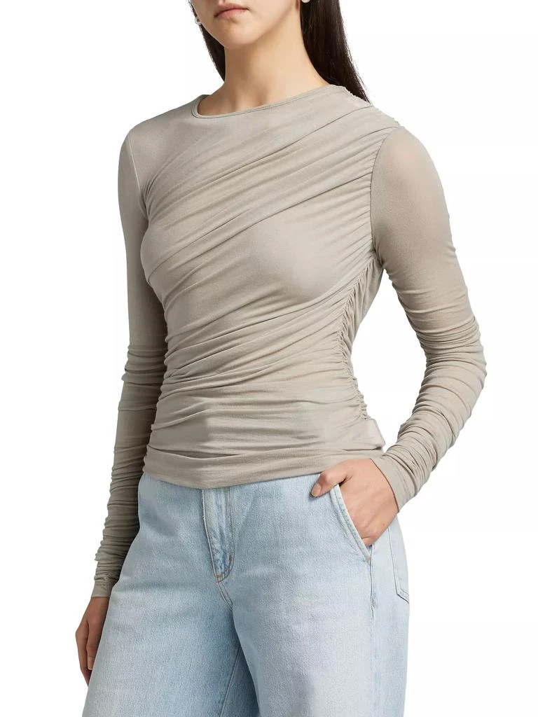 AGOLDE Tania Ruched Long-Sleeve Shirt 4
